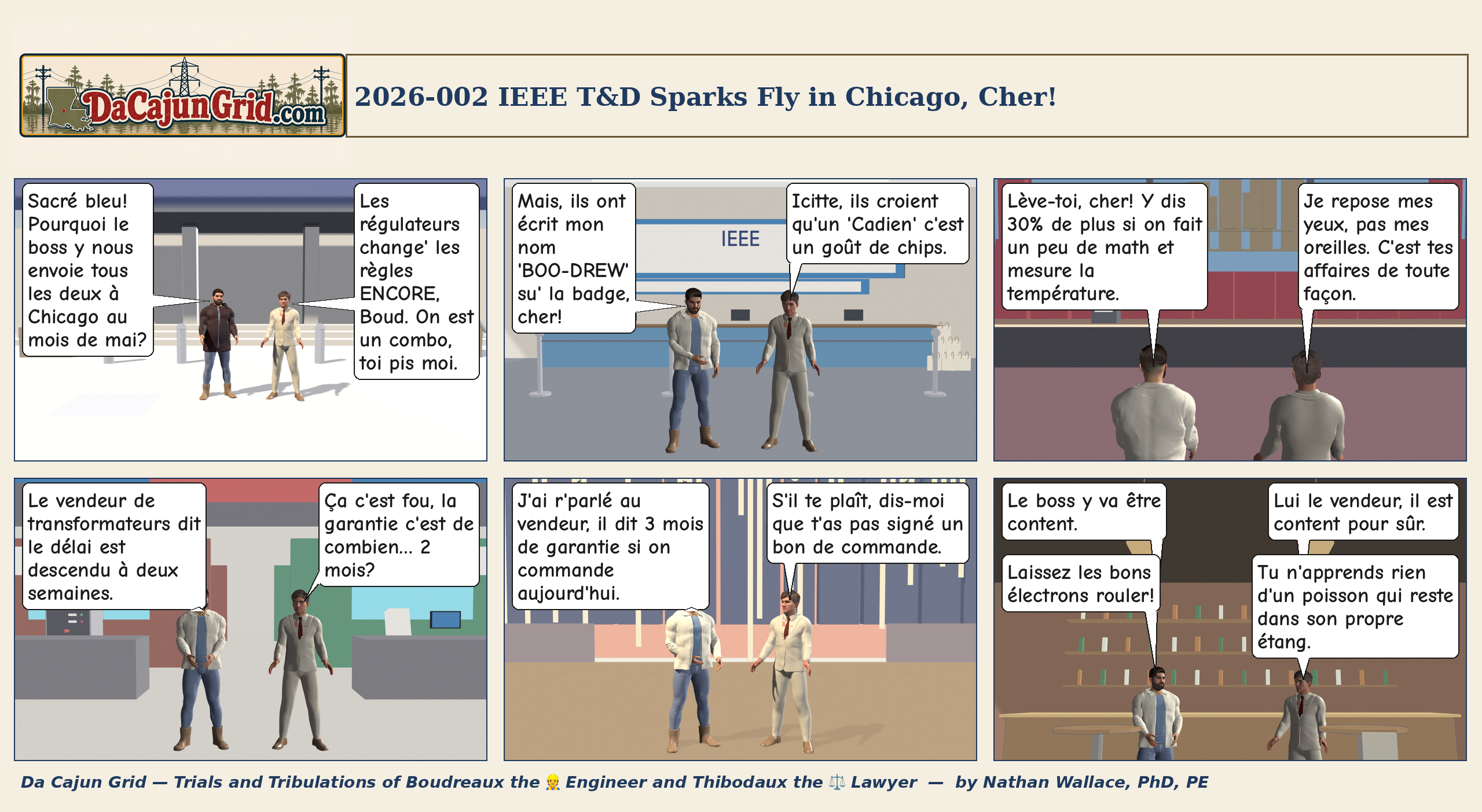 Episode 002 — IEEE T&D Sparks Fly in Chicago, Cher! (Cajun French)