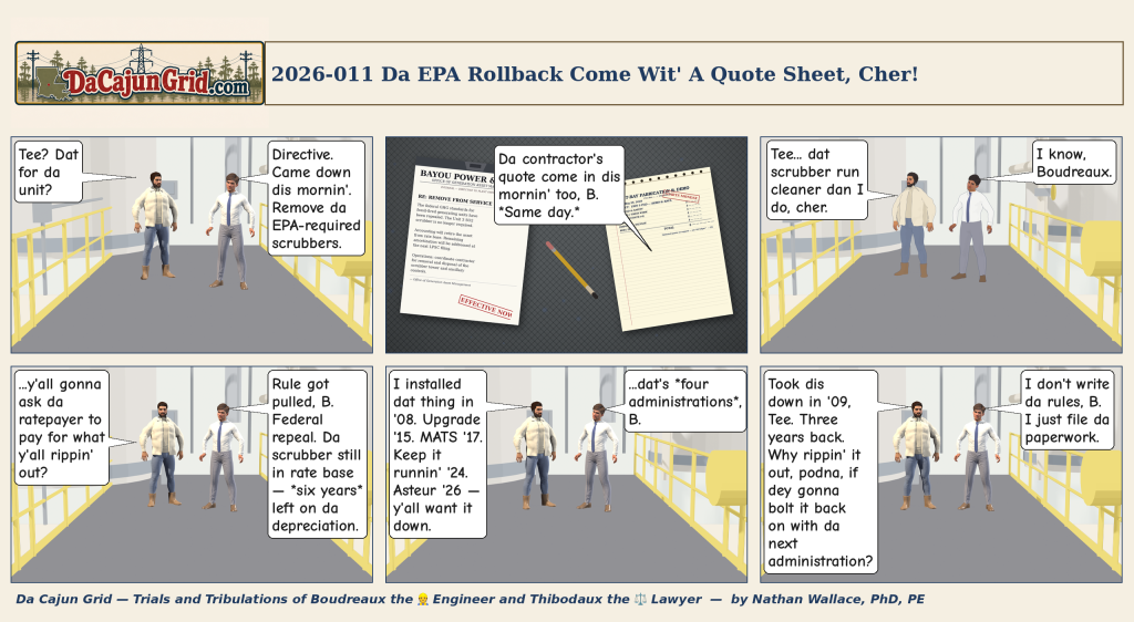 Episode 2026-011 — Da EPA Rollback Come Wit’ A Quote Sheet, Cher!